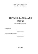 Term Papers 'Testamenta saturs un forma', 1.