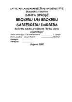 Research Papers 'Biržas brokeri un brokeru sabiedrības darbība', 1.