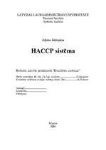 Research Papers 'HACCP sistēma (kvalitātes sitēmas)', 1.