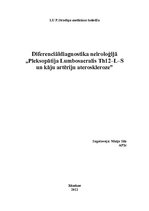 Summaries, Notes 'Diferenciāldiagnostika neiroloģijā "Pleksopātija Lumbosacralis Th12–L–S un kāju ', 1.