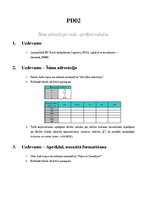 Summaries, Notes 'MS Excel. Šūnu adresāciju veidi, aprēķini tabulās.', 1.