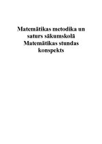 Samples 'Matemātikas metodika un saturs sākumskolā', 1.