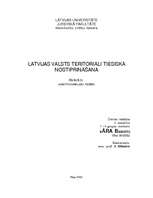 Research Papers 'Latvijas valsts teritoriāli tiesiskā nostiprināšana', 1.