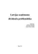 Research Papers 'Latvijas uzņēmumu dividenžu problemātika', 1.