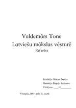 Research Papers 'Valdemārs Tone latviešu mākslas vēsturē', 1.