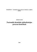 Research Papers 'Nacionālā identitāte globalizācijas procesu kontekstā', 1.