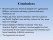 Research Papers 'Differences between British and American English', 12.