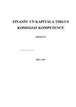 Research Papers 'Finanšu un kapitāla tirgus komisijas kompetence', 1.