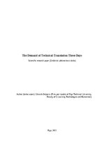Research Papers 'The demand of technical translation these days', 1.