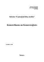 Research Papers 'Komerclikums un komercreģistrs', 1.