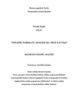 Summaries, Notes 'Finanšu pārskatu analīze SIA "Bite Latvija"', 1.