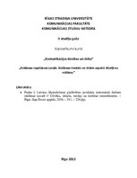 Summaries, Notes 'Reklāmas regulējums Latvijā. Reklāmas tiesiskie un ētiskie aspekti. Mediji un re', 1.
