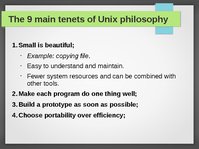 Presentations 'Linux and Unix Philosophy', 5.