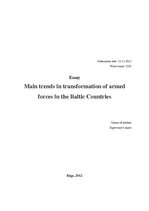 Research Papers 'Main Trends in Transformation of Armed Forces in the Baltic Countries', 1.