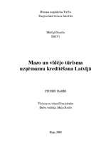 Research Papers 'Mazo un vidējo tūrisma uzņēmumu kreditēšana Latvijā', 17.