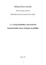 Research Papers 'LR valsts kontroles konstitucionālais statuss, funkcijas un atbildība', 1.