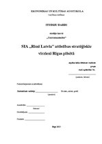 Research Papers 'SIA "Rimi Latvia" attīstības stratēģiskie virzieni Rīgas pilsētā', 1.
