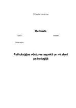 Research Papers 'Psiholoģijas vēstures aspekti un virzieni psiholoģijā', 1.