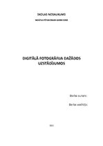 Research Papers 'Digitālā fotogrāfija dažādos uzstādījumos', 1.