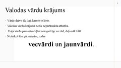 Presentations 'Vārdu krājuma vēsturiskais mainīgums', 2.