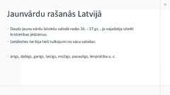 Presentations 'Vārdu krājuma vēsturiskais mainīgums', 17.