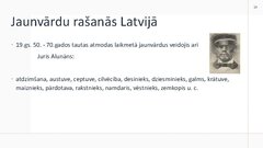 Presentations 'Vārdu krājuma vēsturiskais mainīgums', 19.