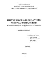 Term Papers 'Elektroniskās komercijas attīstība un iespējas Baltijas valstīs', 1.