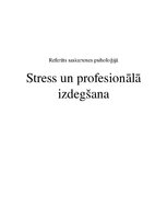 Research Papers 'Stress un profesionālā izdegšana', 1.