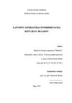 Research Papers 'Latviešu literatūras interpretācija kino 20.gadsimta 50.gados', 1.