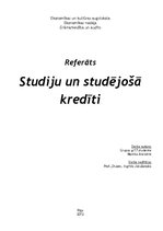 Research Papers 'Studiju un studējošā kredīti', 1.