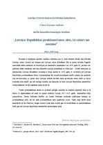 Research Papers 'Latvijas Republikas proklamēšanas akts, tā saturs un nozīme', 1.