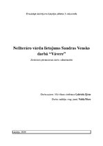Research Papers 'Neliterāro vārdu lietojums Sandras Vensko darbā "Vāvere"', 1.