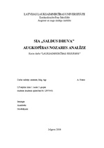 Research Papers 'SIA "Saldus Druva" augkopības nozares analīze', 1.