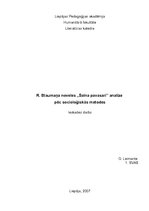 Essays 'R.Blaumaņa noveles "Salna pavasarī" analīze pēc socioloģiskās metodes', 1.