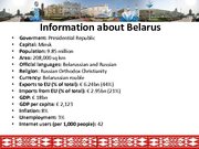 Presentations 'The Republic of Belarus and the European Union Partnership', 2.