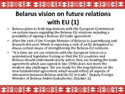 Presentations 'The Republic of Belarus and the European Union Partnership', 7.