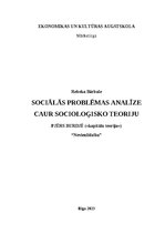 Research Papers 'Sociālās problēmas analīze caur socioloģisko teoriju ''Nevienlīdzība''', 1.