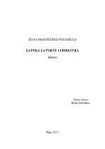 Research Papers 'Latvija latviešu literatūrā', 1.