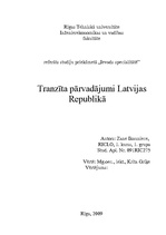 Research Papers 'Tranzīta pārvadājumi Latvijas teritorijā', 1.