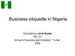 Presentations 'Business Etiquette in Nigeria', 1.