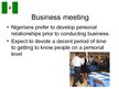 Presentations 'Business Etiquette in Nigeria', 17.