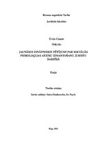 Essays 'Jaunākie zinātniskie pētījumi par sociālās psiholoģijas atziņu izmantošanu juris', 1.
