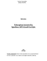 Essays 'Tehnogēnas katastrofas. Ignalinas AES draudi Latvijai', 1.