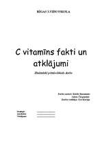 Research Papers 'C vitamīns - fakti un atklājumi', 1.