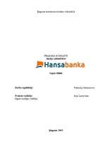 Practice Reports 'A/S "Hansabanka" Ogres filiāle', 1.