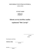 Research Papers 'Klientu servisa darbības analīze uzņēmumā "Bite Latvija"', 1.
