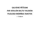 Research Papers 'Galvenie pētījumi par senajām Baltu valodām Filologu biedrības rakstos (I-X sēju', 1.