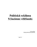 Research Papers 'Politiskā reklāma 9.Saeimas vēlēšanās', 1.