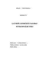 Research Papers 'Latviešu literārās valodas funkcionālie stili', 1.