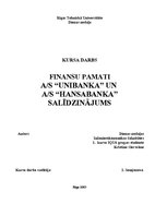 Research Papers 'AS "Unibanka" un AS "Hansabanka" salīdzinājums', 1.